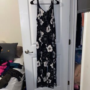 LuLaRoe Black and White Floral Jumpsuit